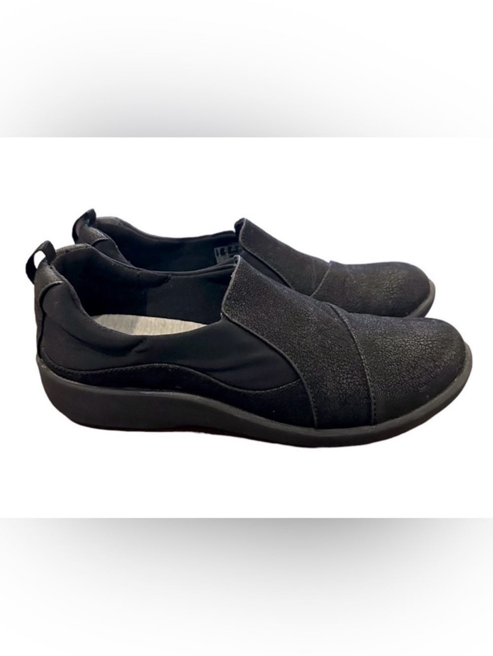 Clarks Step Move Jump Slip On Black Women's 5.5M